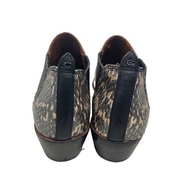 Coach Devin Leather and Snake Print Booties Womens 10B White - Picture 2 of 12